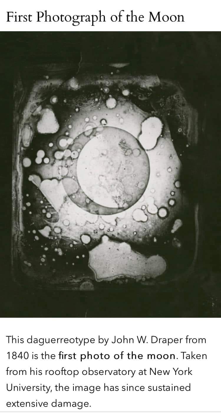 The first images of the Moon ever taken.